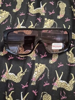 True Religion Oversized Black Shield Sunglasses